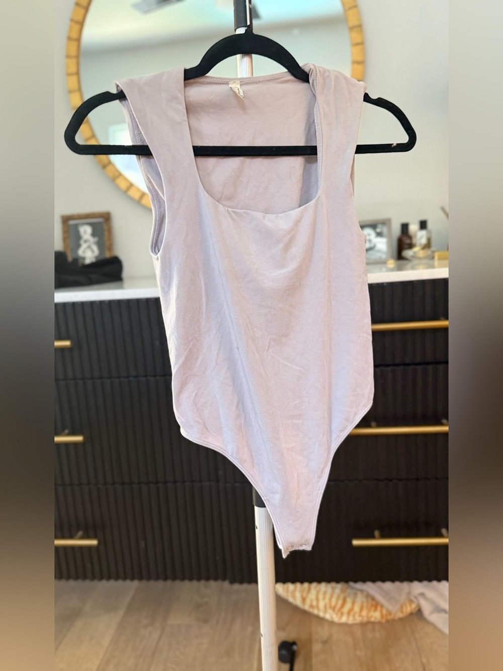 Free People Sleeveless Scoop Bodysuit in Light Lavender